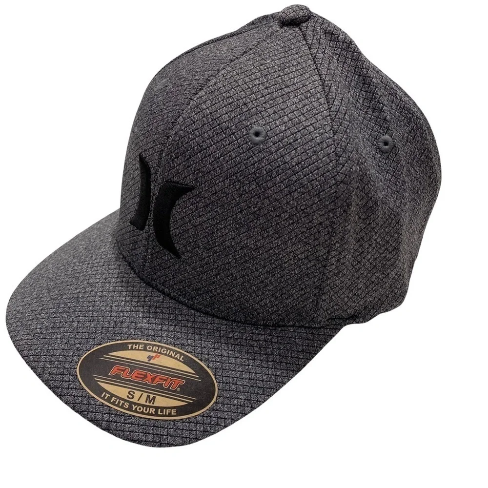 Hurley Unisex Icon Baseball Cap Sz Sm-Med Dk Grey Heather Textured Flex Fit NWT
